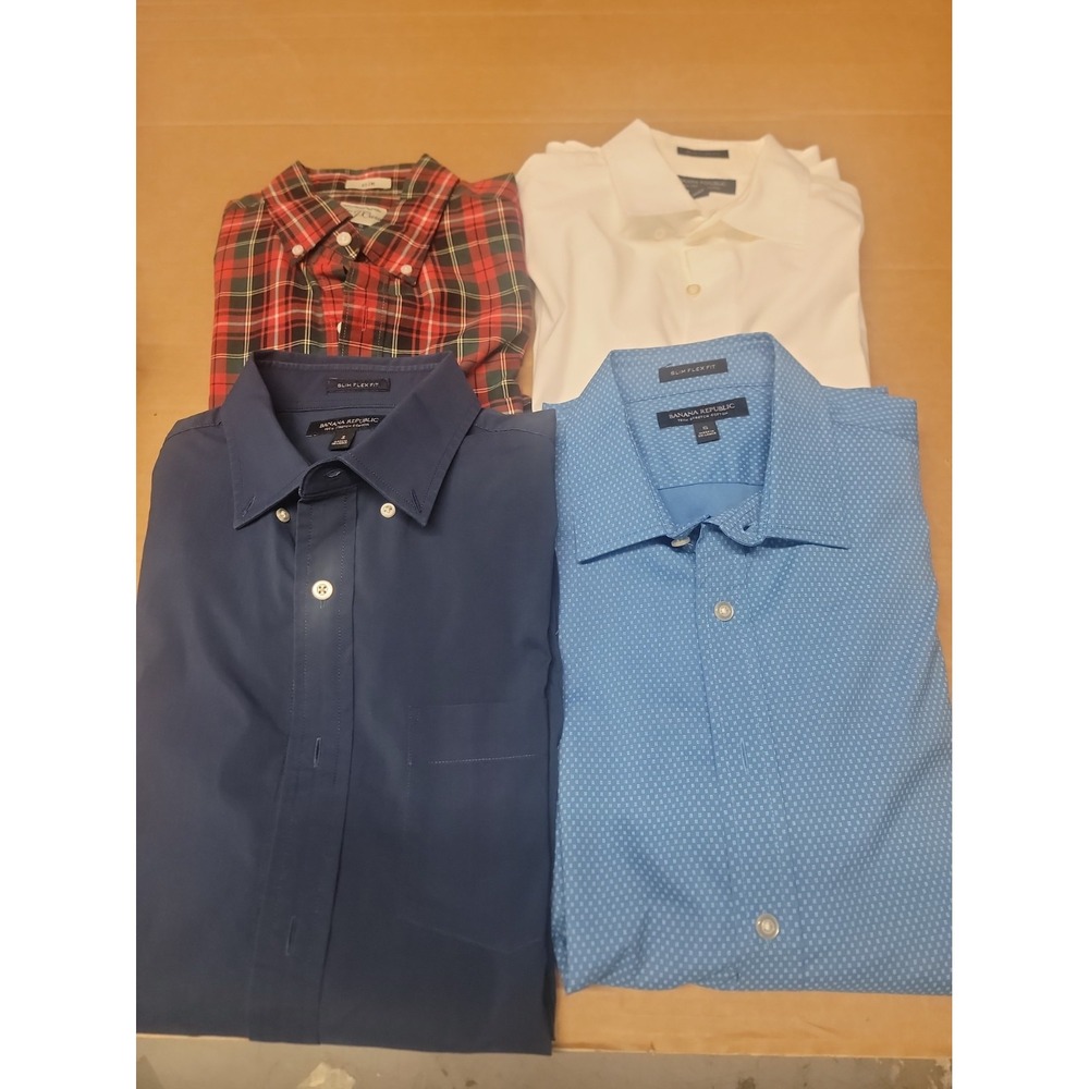 Lot Of 4 Banana Republic & J. Crew Button Down Shirts Mens Small Excellent!